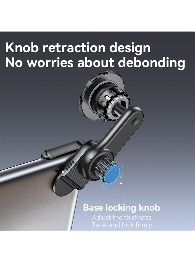 Yesido C212 360 Adjustable Built-in Base Locking Knob Floating Screen Snap-on Magnet Car Phone Holder - Black - Image 4