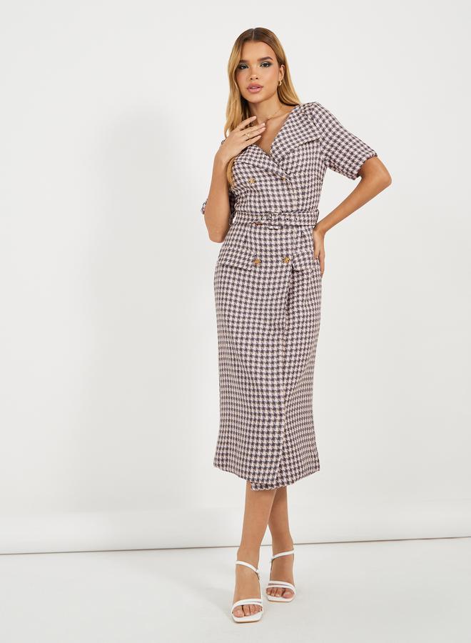 Styli Houndstooth Blazer Dress  - Image 1