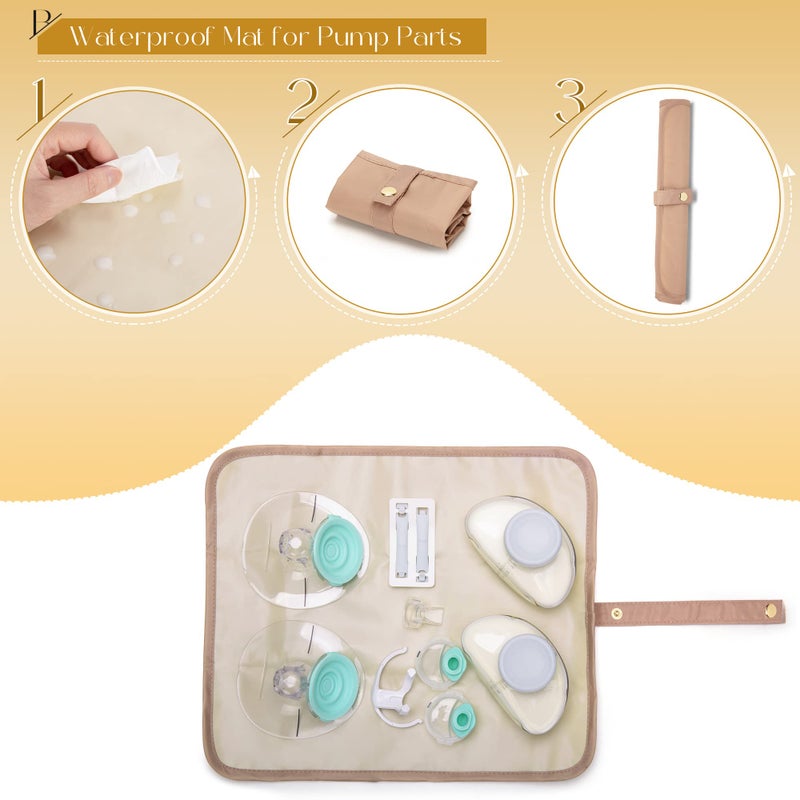 Fasrom Wearable Breast Pump Bag Compatible with Momcozy, Medela and Elvie Pumps, Double Layer Pump Carrying Case with Waterproof Mat and Insulated Pockets for Working Moms, Black (Bag Only) - Image 4