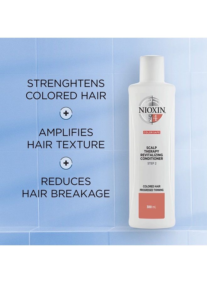 Nioxin System 4 Scalp Therapy Conditioner with Peppermint Oil, Treats Dry Scalp, Provides Moisture Control & Balance, For Color Treated Hair with Progressed Thinning, 10.1 fl oz - Image 3
