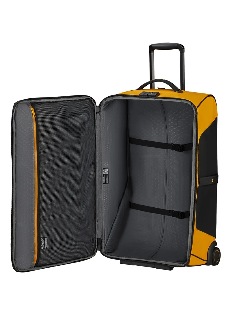 Samsonite  Ecodiver Wheeled Duffle Bag 67 cm / 24 inch, Yellow|Reflective Pattern|TSA Lock|ID Tag|Spacious Interior|Water Repellent Material|Recyclex Material Technology - 2 Years International Warranty  | Best Price UAE