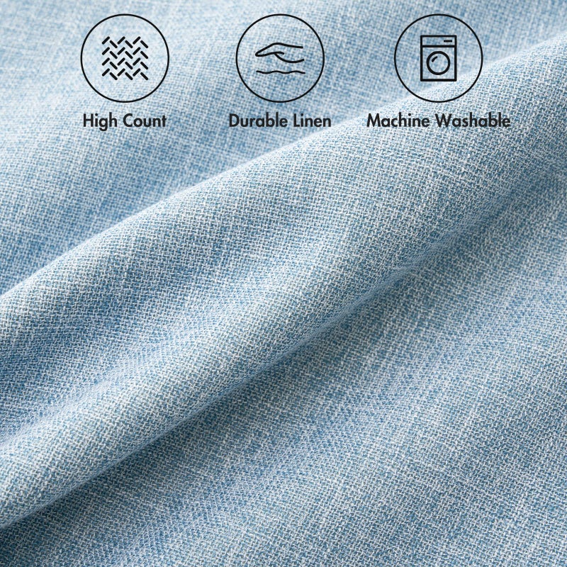 ميولي حزمة Miulee من 2 وسادة من الكتان الزخرفية غطاء وسادة مربع مربع سادة الربيع - Image 2