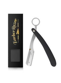 BARBERPLAN Professional Barber Straight Edge Razor Mens Straight Shaving Razors for Barbershop Salons Close Shaving Beard Mustache Shaving Grooming Silver 