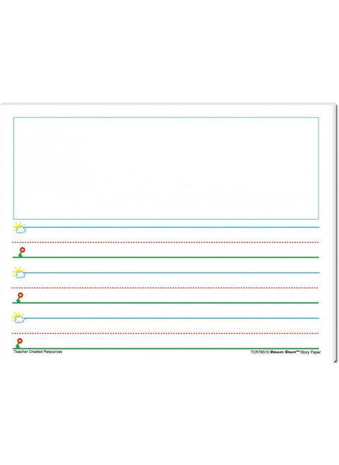 Teacher Created Resources Smart Start K-1 Story Paper: 40 Sheet Tablet (76510), White