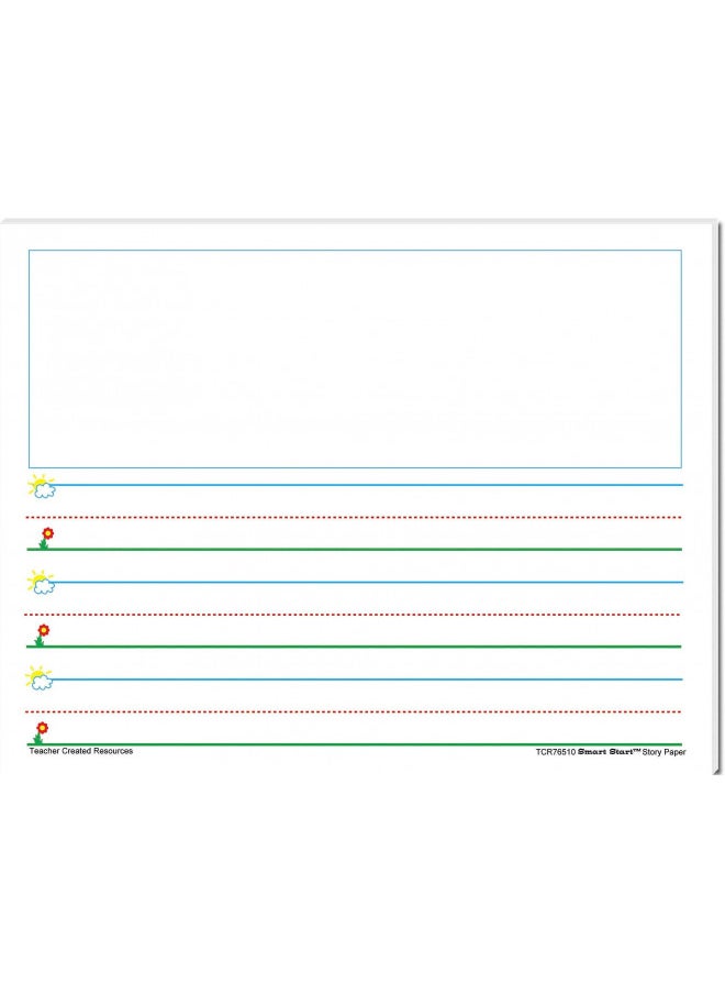 Teacher Created Resources Smart Start K-1 Story Paper: 40 Sheet Tablet (76510), White