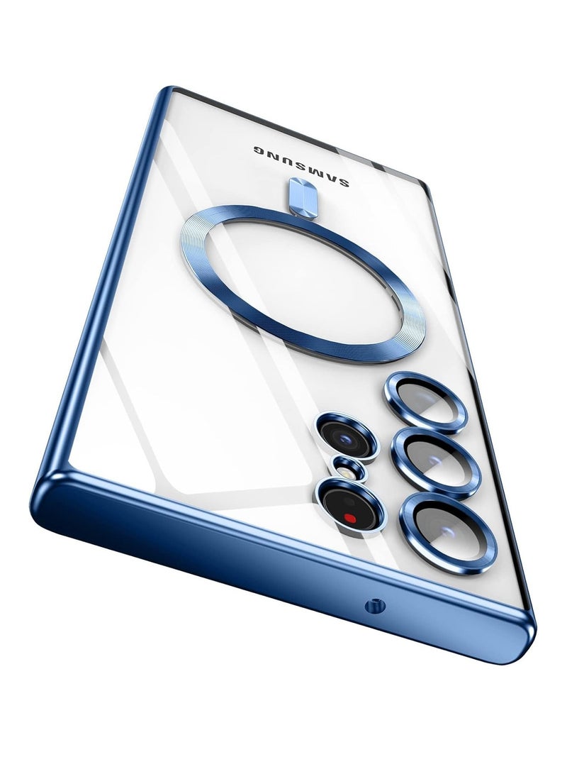 TIGER Case Compatible with Galaxy S25 Ultra (6.8") – Clear Magnetic Case with Wireless Charging Support – Camera Protection & Soft TPU Cover – Shockproof, Scratch-Resistant, Anti-Yellowing Slim Case for Galaxy S25 Ultra Blue - Image 1