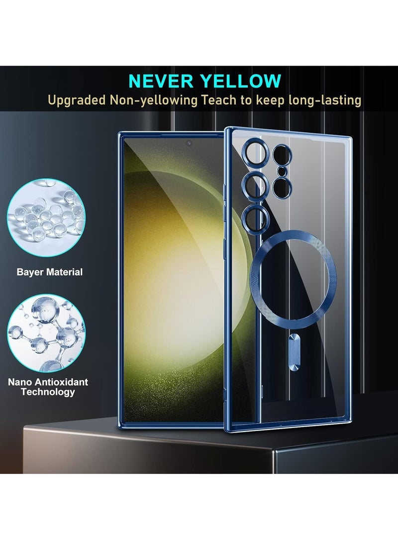 TIGER Case Compatible with Galaxy S25 Ultra (6.8") – Clear Magnetic Case with Wireless Charging Support – Camera Protection & Soft TPU Cover – Shockproof, Scratch-Resistant, Anti-Yellowing Slim Case for Galaxy S25 Ultra Blue - Image 2