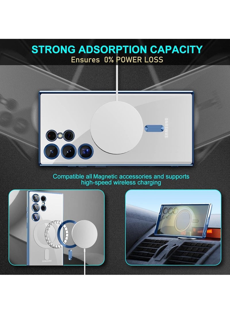 TIGER Case Compatible with Galaxy S25 Ultra (6.8") – Clear Magnetic Case with Wireless Charging Support – Camera Protection & Soft TPU Cover – Shockproof, Scratch-Resistant, Anti-Yellowing Slim Case for Galaxy S25 Ultra Blue - Image 4