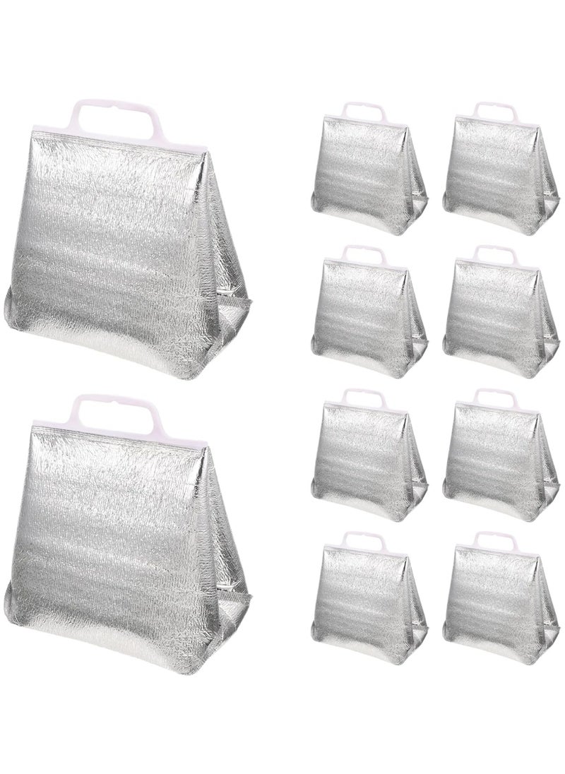 Oasisgalore 10pcs Reusable Aluminum Foil Insulated Snack Bags for Kids, Foldable Grocery Tote Bags  - Image 1