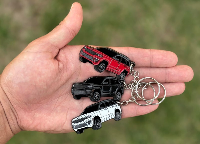 FOUR WHEEL BEAST مفتاح معدني لجيب جراند شيروكي بأربع عجلات - ملحقات جيب مرخصة رسميًا، سلسلة مفاتيح بضاعة رائعة (أسود) - Image 4