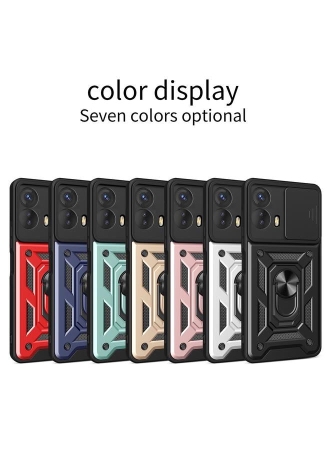 اس-توب جراب لهاتف Motorola Moto G53 5G بتصميم غطاء كاميرا منزلق مصنوع من مادة TPU+PC - Image 2