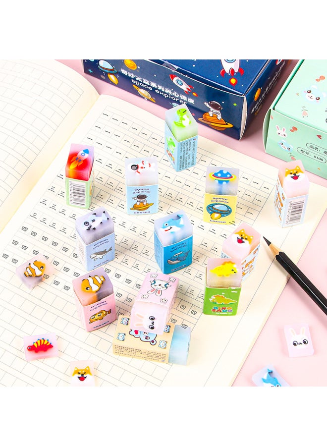 HELPS Creative Cartoon Rubber Children's Less Scrap Painting Cuttable Eraser Sandwich Eraser Cute Stationery For Primary School Students - Image 3