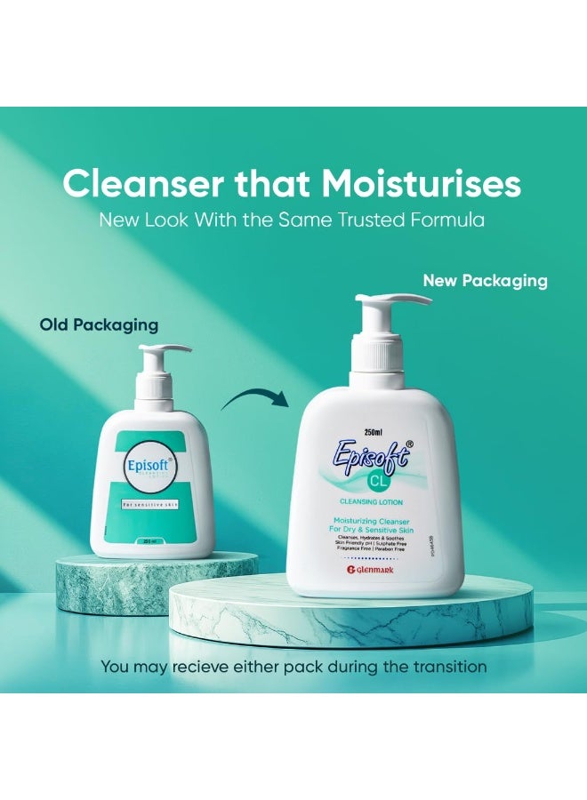 إيبيسوفت لوشن التنظيف Episoft CL | للبشرة الجافة والحساسة | منظف يومي لطيف للوجه (للرجال والنساء) | موصى به من قِبَل أطباء الجلدية | 250 مل - Image 4