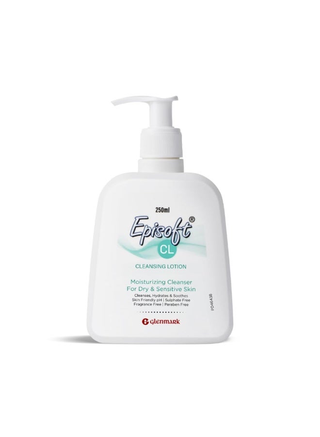 إيبيسوفت لوشن التنظيف Episoft CL | للبشرة الجافة والحساسة | منظف يومي لطيف للوجه (للرجال والنساء) | موصى به من قِبَل أطباء الجلدية | 250 مل - Image 1