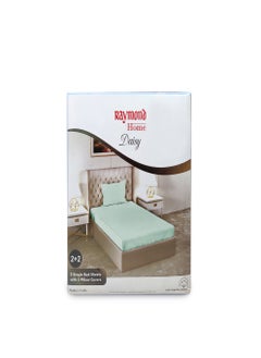 Raymond Raymond Home Single Sheet 120 Thread Count Luxirious Mercerised 100% Cotton Bedding Solid Pre Shrunk Percale Finish Bed Linen 2 Bedsheet and 2 Pillow Case - Light Sky Blue (152 * 229 CM)  - Image 3
