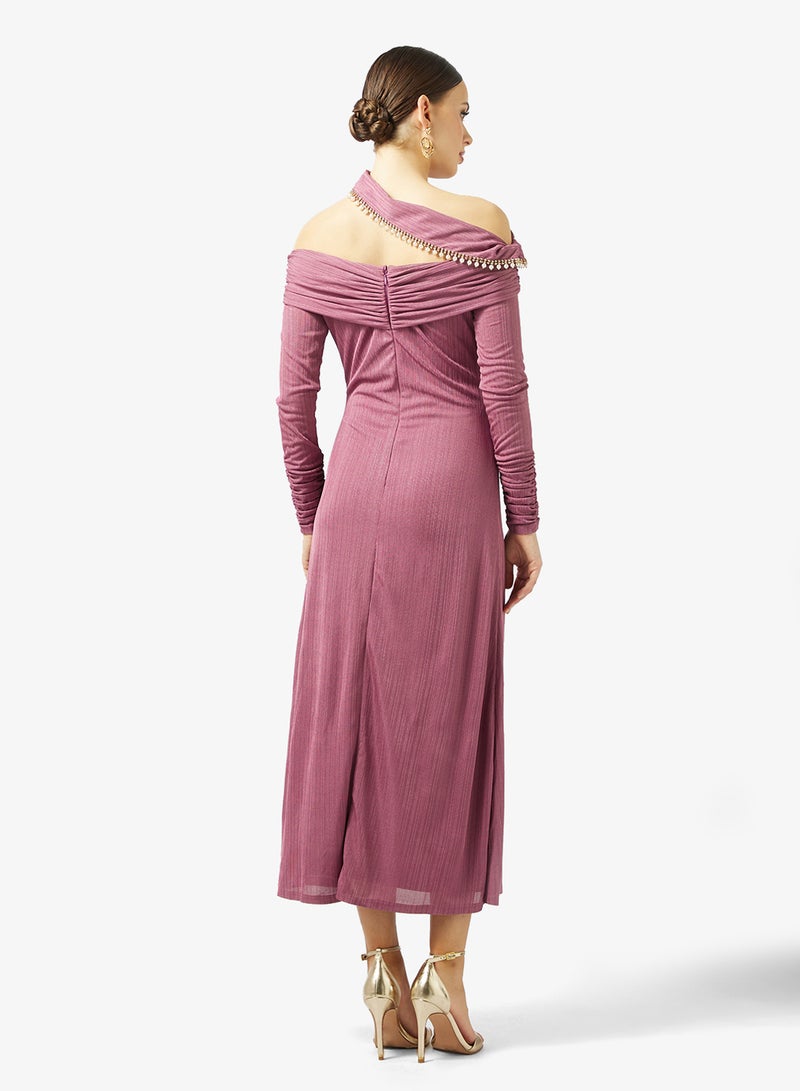 Threadz by Ajooni Off-Shoulder Long Dress - Image 2