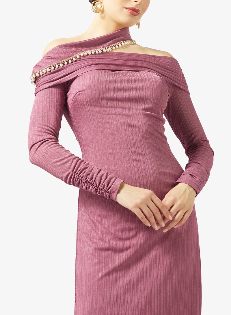 Threadz by Ajooni Off-Shoulder Long Dress - Image 3