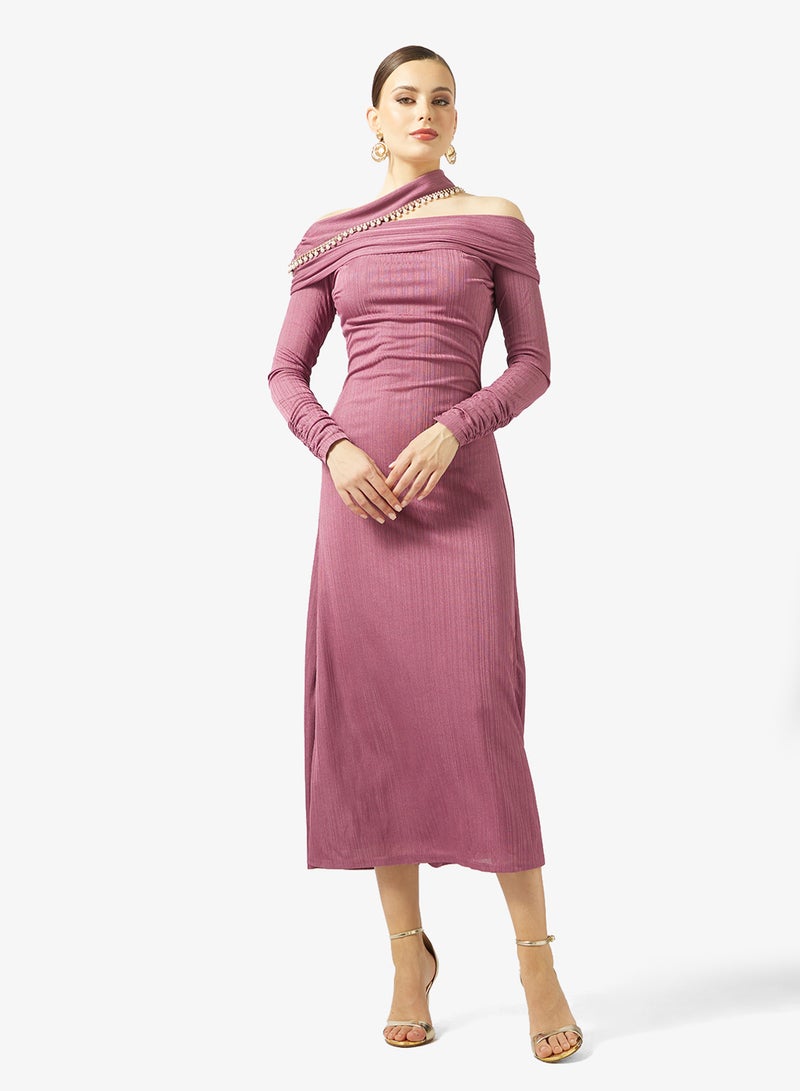 Threadz by Ajooni Off-Shoulder Long Dress - Image 1