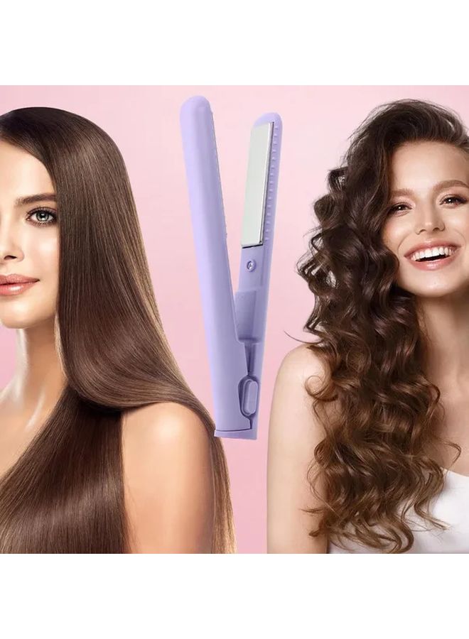 Purple 2 In 1 Curling Iron And Straightener Quick Heat USB Powered For All Hair Types - Image 4