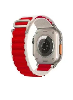 Replacement Strap Breathable Two-color Nylon Watch Band For Apple Watch Ultra 49mm / Series 8&7 45mm / SE 2&6&SE&5&4 44mm / 3&2&1 42mm Red