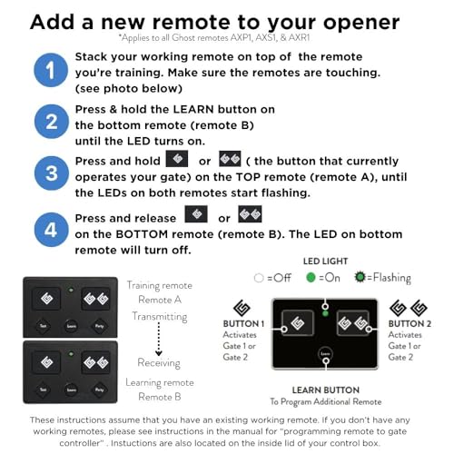 Ghost Controls Authentic AXP1 Premium 5-Button Remote Transmitter for Automatic Gate Openers - Image 5