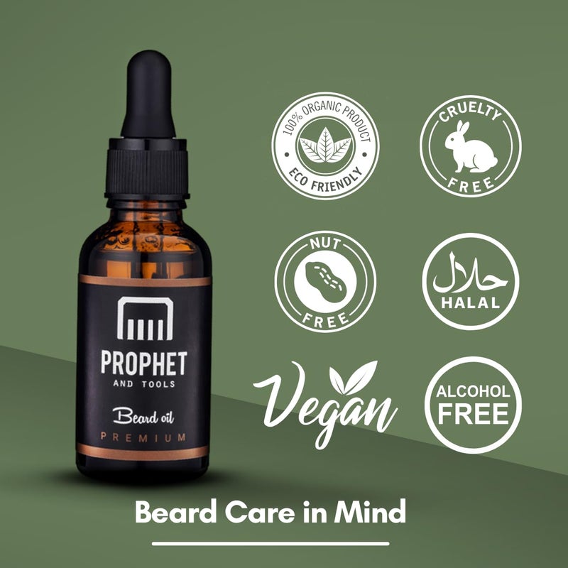 Prophet and Tools Premium Unscented Beard Oil & Comb Set - Thickens and Softens Beard, Relieves Itch & Dry Skin, 100% Natural, Fast-Absorbing Formula - Perfect for Beard Growth & Grooming - 1 oz - Image 3