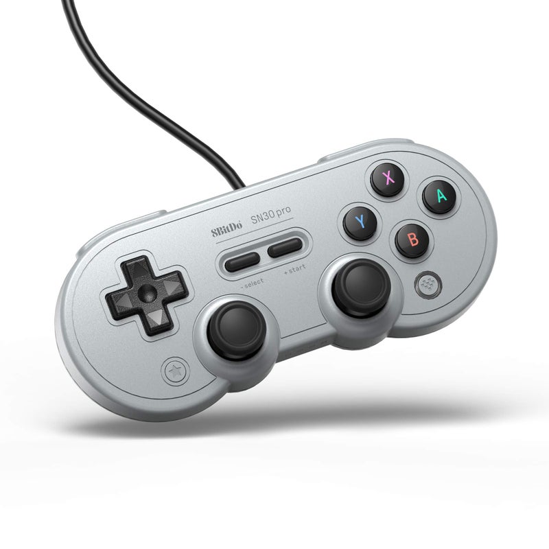 8Bitdo جهاز تحكم 8Bitdo Sn30 Pro USB سلكي لجهاز سويتش، ويندوز وراسبيري باي (إصدار رمادي) - Image 1