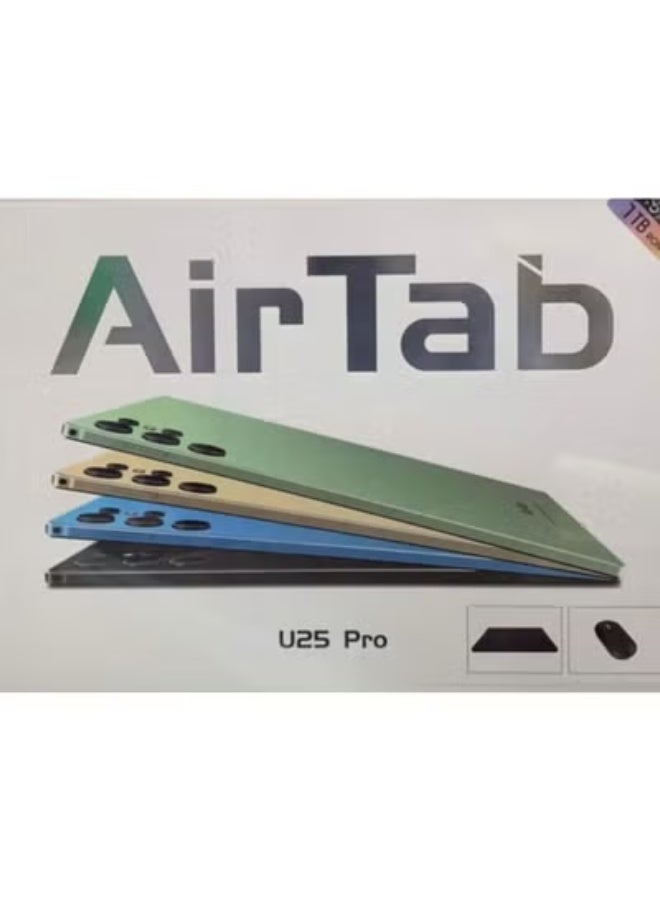 AIR TAB U25 Pro 10.1-Inch FHD Tablet – Android 15, 16GB RAM, 1TB Storage, 10,000mAh Battery, Dual Camera, Slim Portable Design with Arabic Keyboard – Ideal for Study, Work, Gaming & Entertainment – Green - Image 2