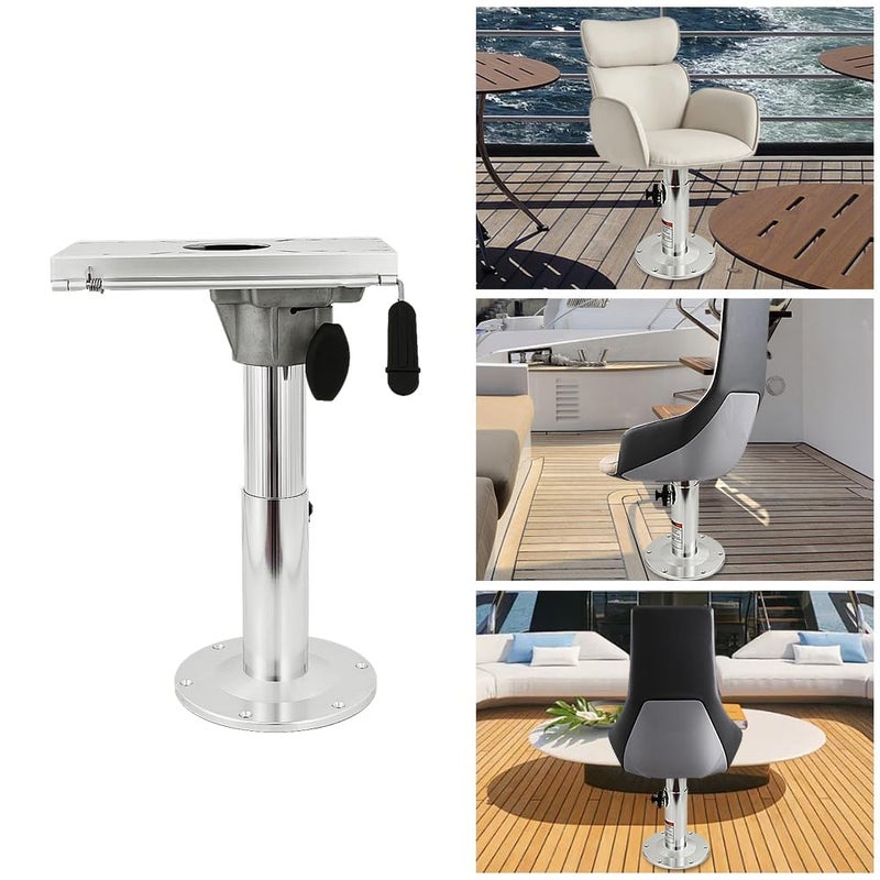 NOBLEZHU Adjustable Boat Seat Pedestal Height Locking Bases with Slide and Swivel for Locking Boat Seats Captain Chair 13 to 19 Inches Height, Adjustable Boat Seats and Pedestals - Image 2