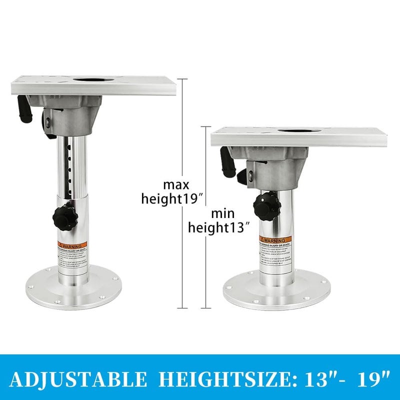 NOBLEZHU Adjustable Boat Seat Pedestal Height Locking Bases with Slide and Swivel for Locking Boat Seats Captain Chair 13 to 19 Inches Height, Adjustable Boat Seats and Pedestals - Image 3