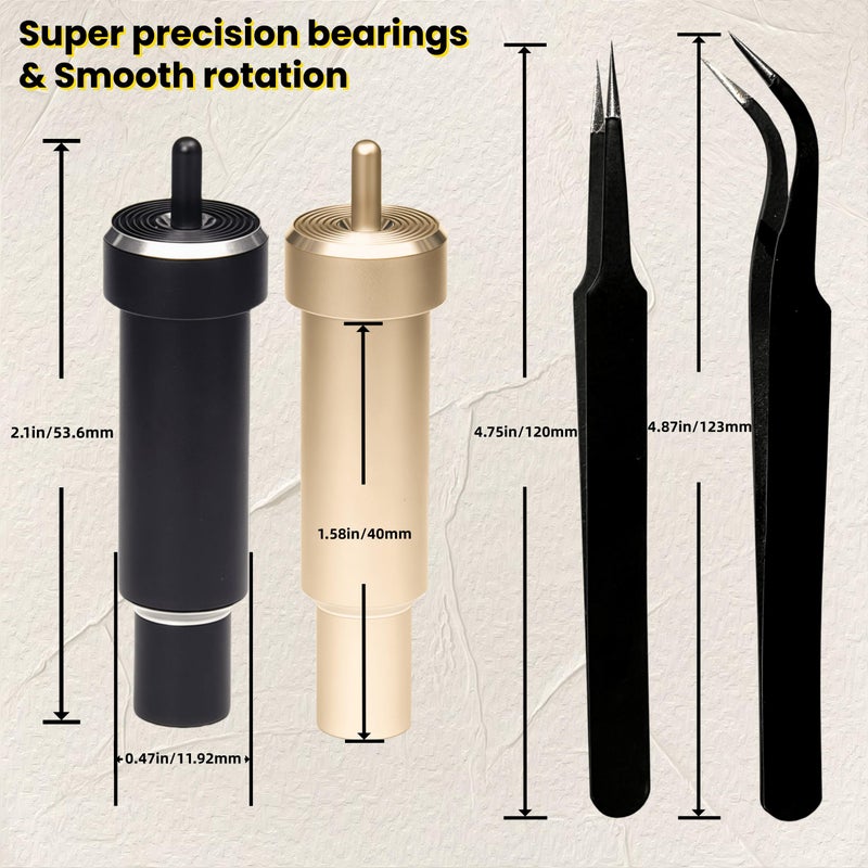 HOOFULL 55 PCS Replacement Plotter Blades Compatible with Cricut Machines for Explore Air/Maker 1 2 3/ Include 2 PCS Housing, 2 PCS Tweezers, Golden Fine Point, Black Deep Cutting Blades - Image 3