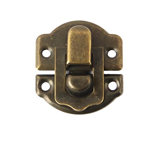 JFFX Antique Bronze Hasp Latch and Hinges Set, Retro Vintage Style Hinges and Hasp Lock with Matching Screwing for DIY Crafts Wooden Jewelry Box - Image 4