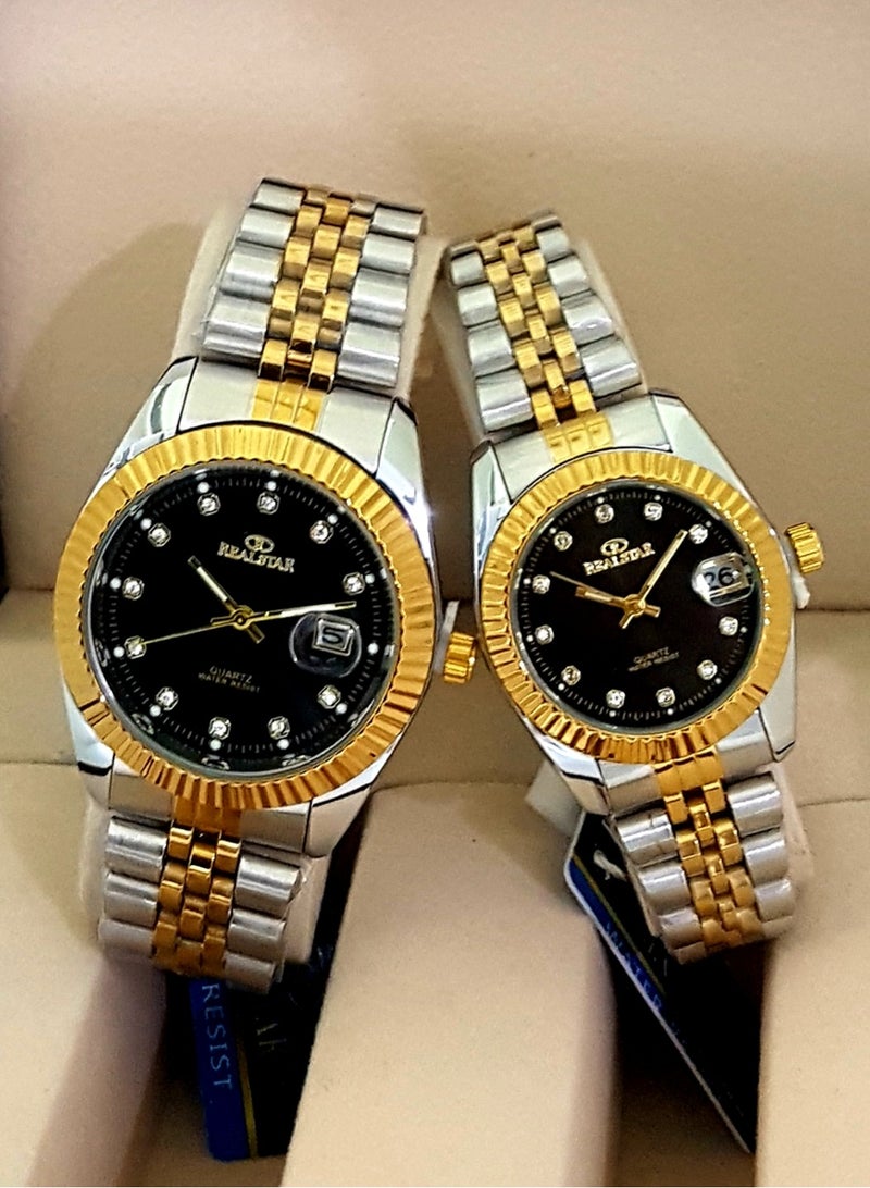 couple watches - 2 pcs for men and women - original and waterproof guarantee 100% with beautiful box