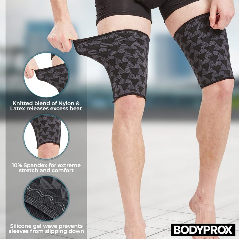 BODYPROX Thigh Compression Sleeve(1 Pair), Hamstring Compression Sleeve for Men and Women(Medium) - Image 4
