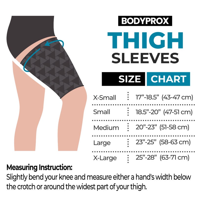BODYPROX Thigh Compression Sleeve(1 Pair), Hamstring Compression Sleeve for Men and Women(Medium) - Image 2