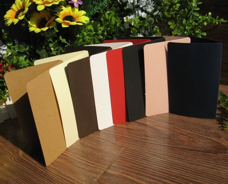 Fillet Diy Folding Greeting Card Template Blank Folding Card Hand-Painted Graffiti Cowhide White Card A Variety Of Options - Image 5
