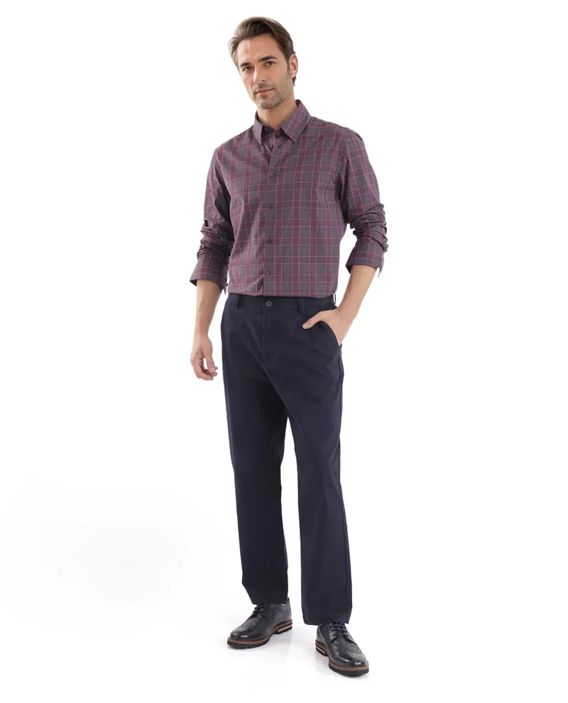Rare Rabbit Men's Regular Fit Checkered Shirt