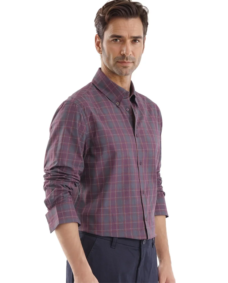 Rare Rabbit Men's Regular Fit Checkered Shirt