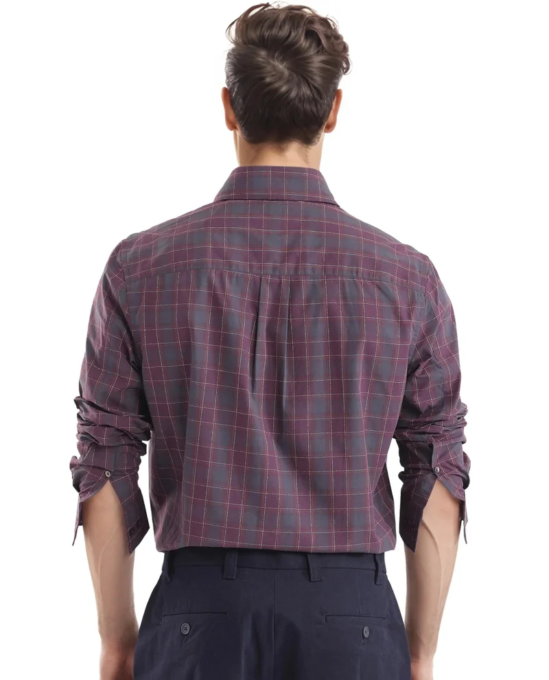 Rare Rabbit Men's Regular Fit Checkered Shirt