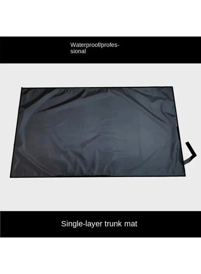 Black Waterproof Luggage Compartment Mat Durable Polyester Easy Clean For All Cars - Image 1