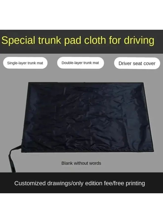 Black Waterproof Luggage Compartment Mat Durable Polyester Easy Clean For All Cars - Image 4