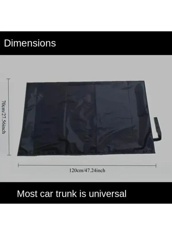 Black Waterproof Luggage Compartment Mat Durable Polyester Easy Clean For All Cars - Image 2