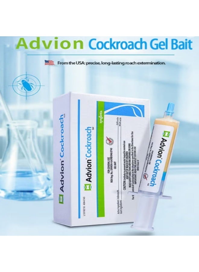 advion Cockroach Gel Bait 30g with Applicator | Fast Roach Killer | Long-Lasting Pest Control for Home & Kitchen Cockroach Killer Gel Bait Includes (1 Tube +1 Plunger +1 Tip) Multicolour 30grams - Image 1