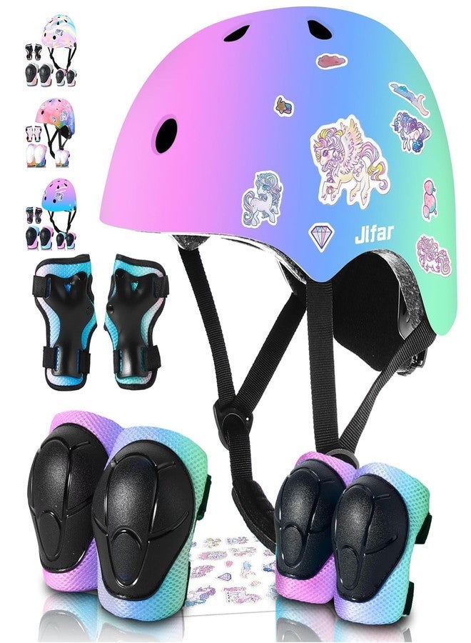 JIFAR Adjustable Bike Helmet with Knee Pad Elbow Pads Guards,Skateboard Helmet for Kids YouthToddler Boys Girls,Helmet and pads for kids 3-5-8-14+ Riding Scooter Inline skatings Longboard Roller Skate - Image 1