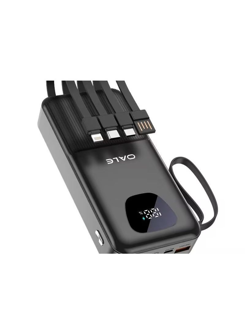 Oale Ipower Y20000 Portable Charger with Built in Cables, Power Bank with Cords Wires,20000mAh Travel Battery Pack 6 Outputs 3 Inputs 3A Fast Charging for Samsung Google Pixel LG Moto iPhone iPad - Image 1