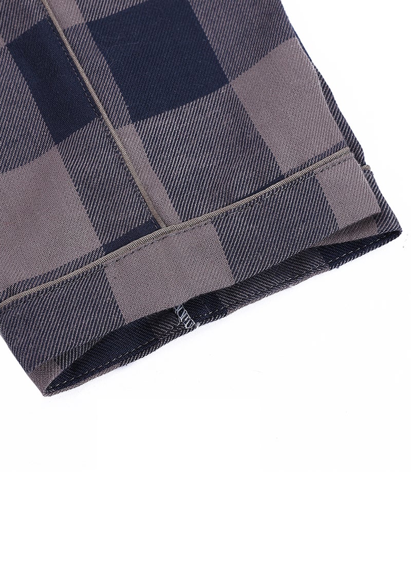 Kidabhoo Kids Pajamas Set - Blue Beige Checkered Dream 2-Piece - Image 4