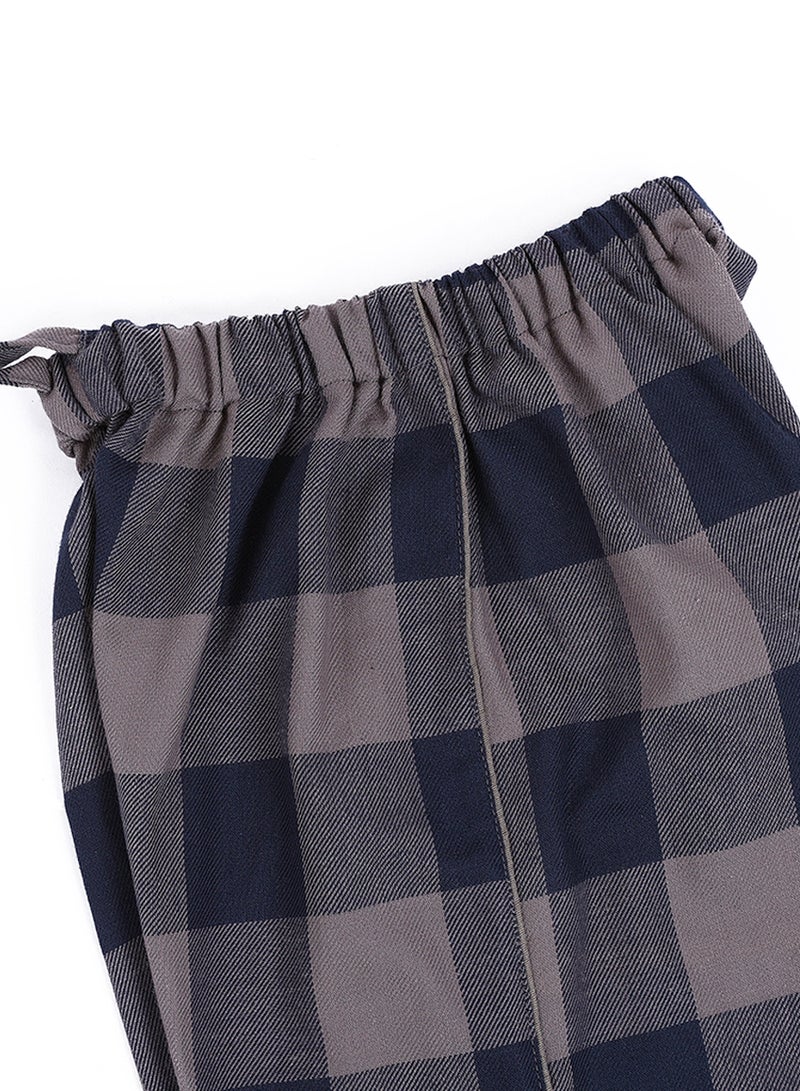 Kidabhoo Kids Pajamas Set - Blue Beige Checkered Dream 2-Piece - Image 2
