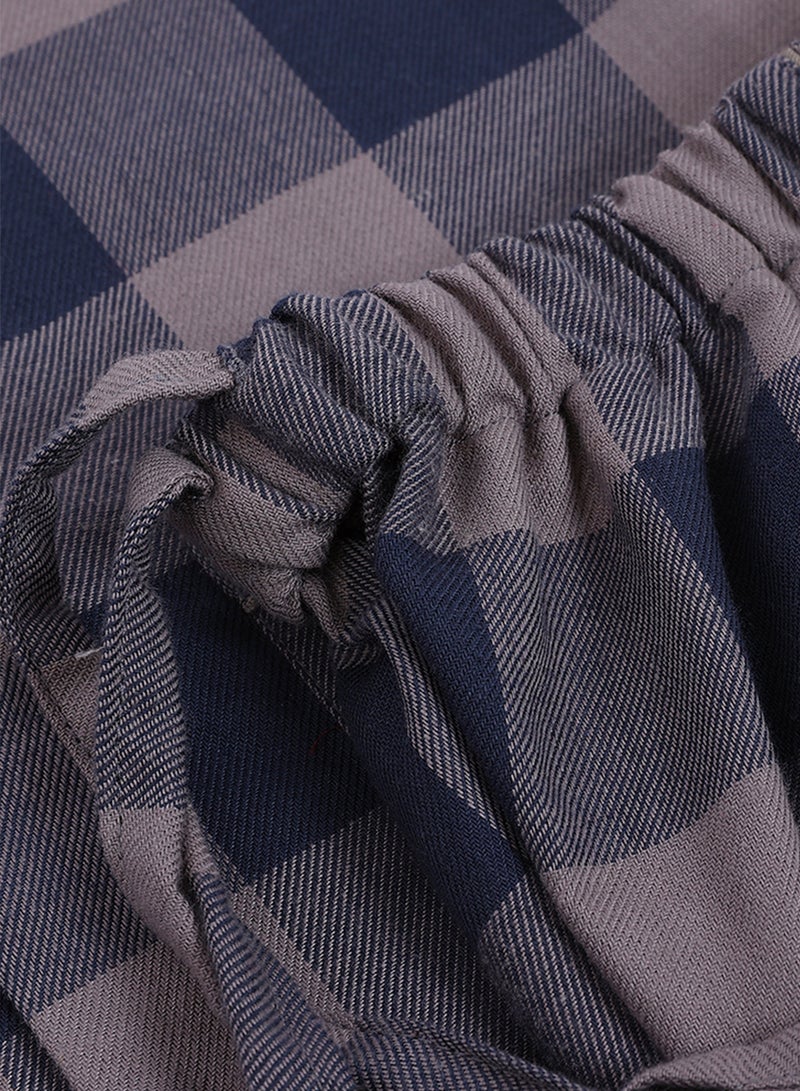Kidabhoo Kids Pajamas Set - Blue Beige Checkered Dream 2-Piece - Image 3