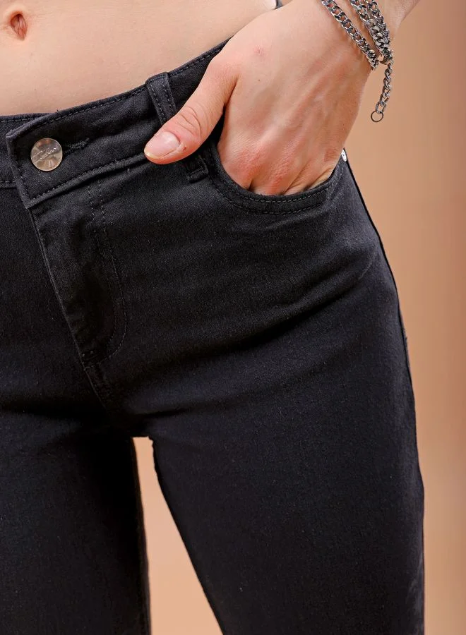 Freehand Women Bootcut Laser Print High-Rise Jeans