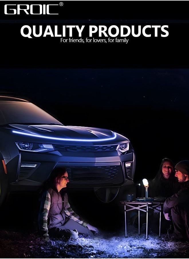 GROIC 1.8M Car Hood LED Strip Light, Exterior Car Hood Beam Light Strip,Exterior Car Decoration Accessories, Blue Light Waterproof LED Running Light for Cars, Trucks, SUVs  - Image 4